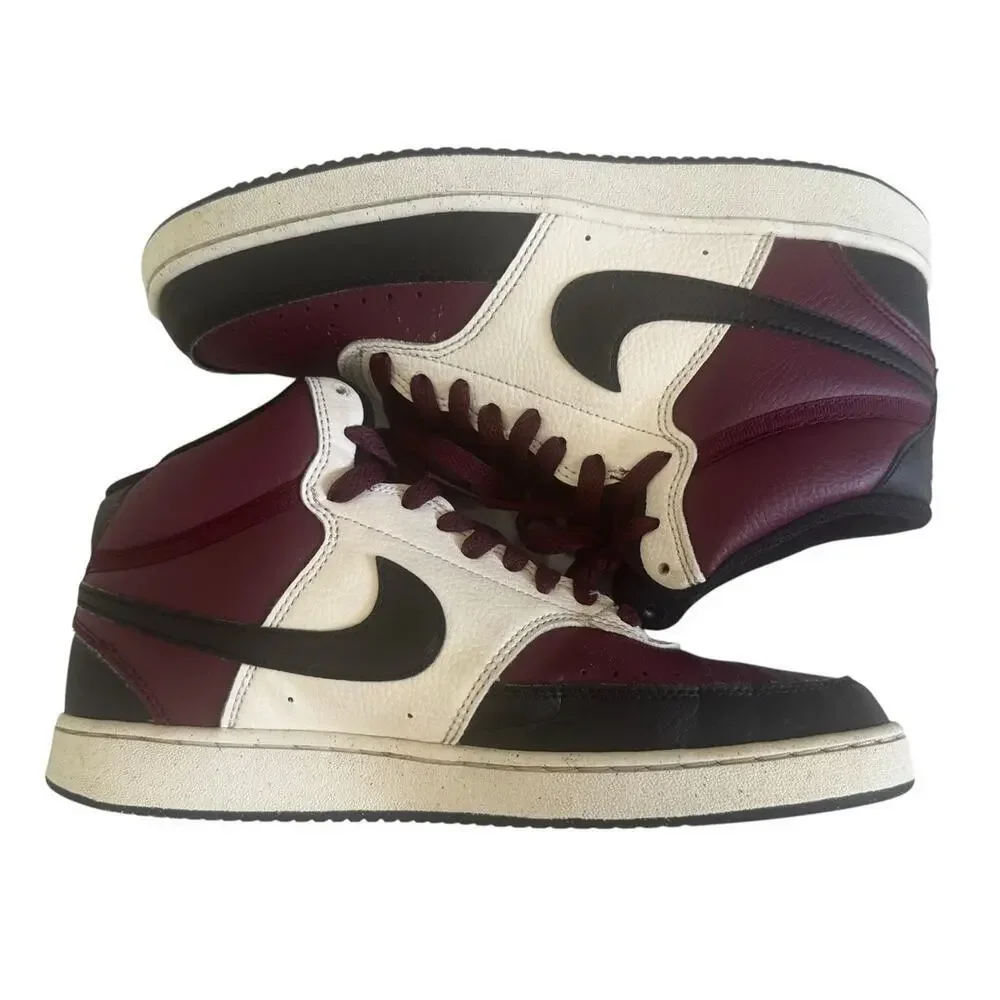 NIKE Court Vision LO NN Shoes Black/University Red White Maroon Men 8 Women 9.5 - Picture 10 of 13